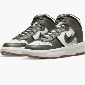 Nike Women’s Dunk High Up Green and White High-Top Sneakers